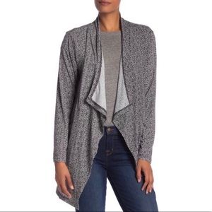 Papillon- Herringbone Draped Open Front Cardigan